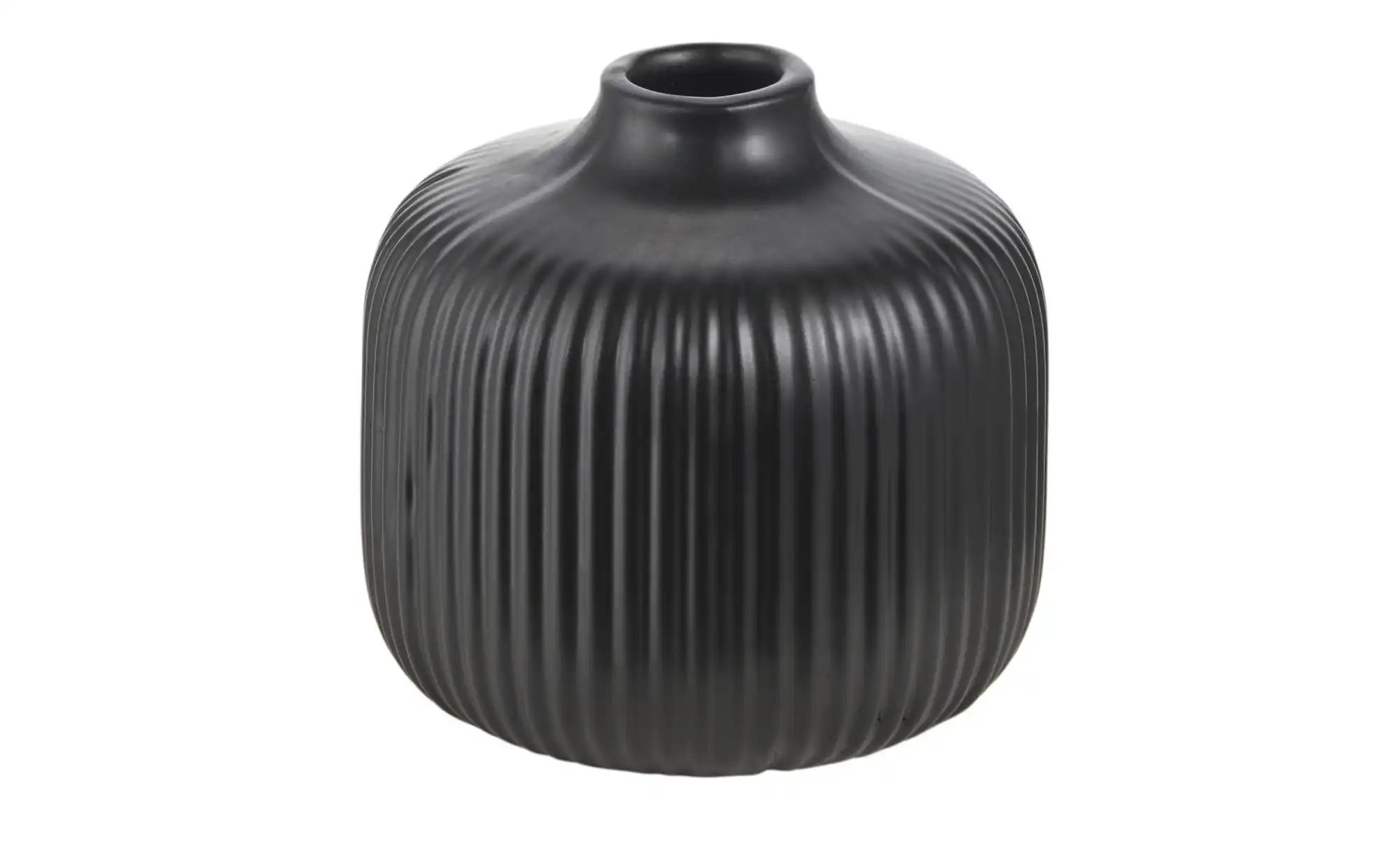 HOME STORY Vase   ¦ schwarz ¦ Dolomite ¦ Maße (cm): H: 10  Ø: 10.5 Accessoi günstig online kaufen