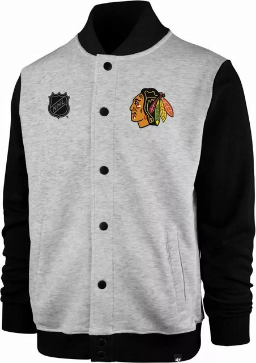 47 Brand Herren Jacke Burnside Track Jacket CHICAGO BLACKHAWKS 546657 Grau günstig online kaufen