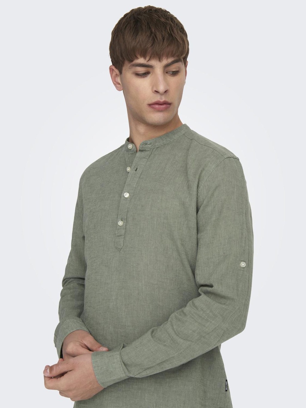 ONLY & SONS Langarmhemd "ONSCAIDEN LS HALFPLACKT LINEN SHIRT" günstig online kaufen