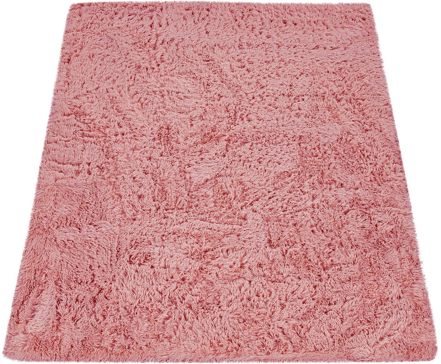 Paco Home Hochflor-Teppich »Silky 591«, rechteckig, 37 mm Höhe, Uni-Farben, günstig online kaufen