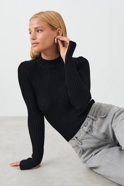 Gina Tricot Strickpullover - Longsleeve - Knitted lurex top - geripptes Lan günstig online kaufen