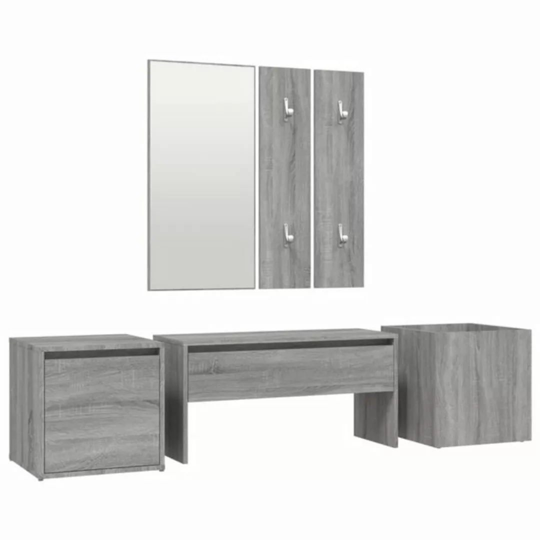 vidaXL Kleiderschrank Flurmöbel-Set Grau Sonoma Holzwerkstoff (1-St) günstig online kaufen