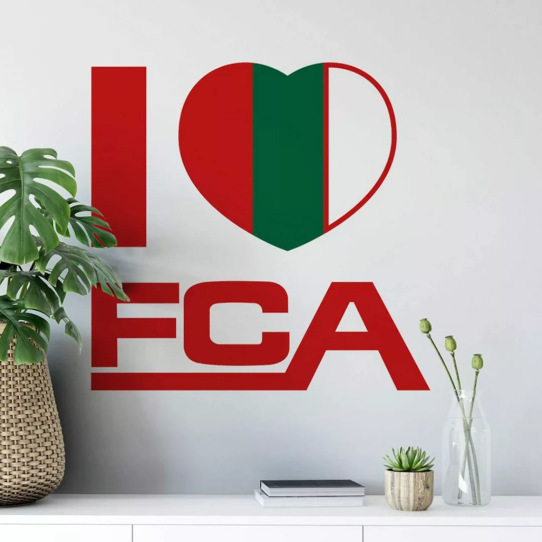 Wall-Art Wandtattoo »FC Augsburg I love FCA«, (Set, 1 St.), selbstklebend, günstig online kaufen