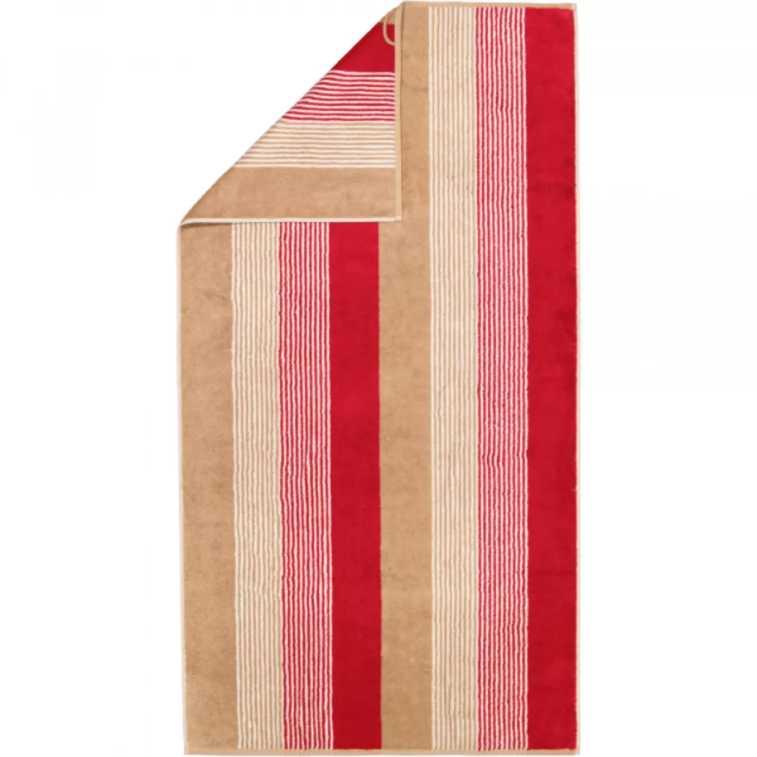 Cawö Handtücher Coast Repeat 6214 - Farbe: rot-natur - 32 - Duschtuch 70x14 günstig online kaufen