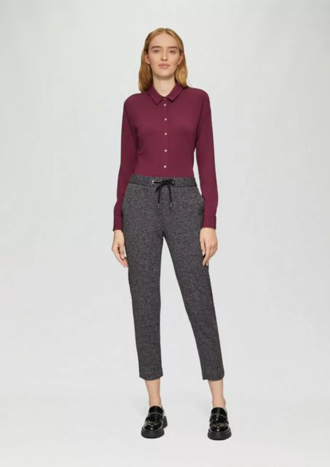 s.Oliver BLACK LABEL 7/8-Hose Elegante Culotte mit Elastikbund und Fischgra günstig online kaufen