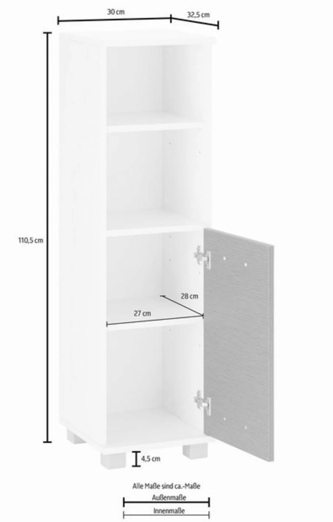 Schildmeyer Midischrank "Emmi in verschiedenen Farben", Höhe 110,5 cm, Meta günstig online kaufen