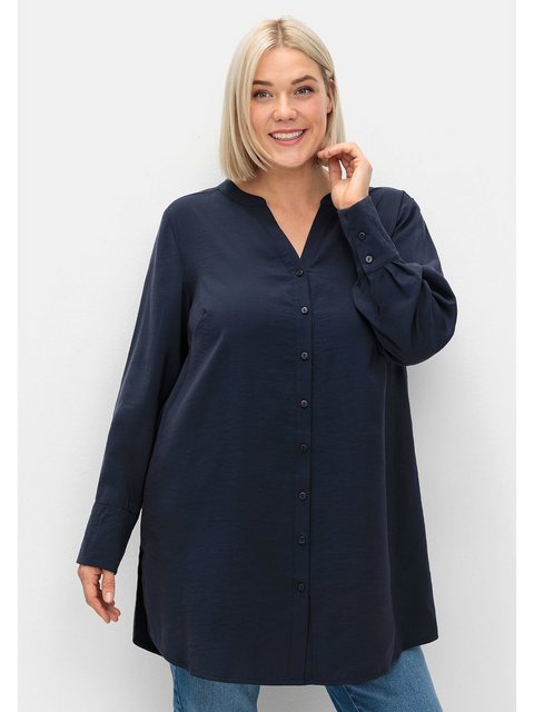 Sheego Longbluse "Große Größen", mit Raffung am Rückenteil günstig online kaufen