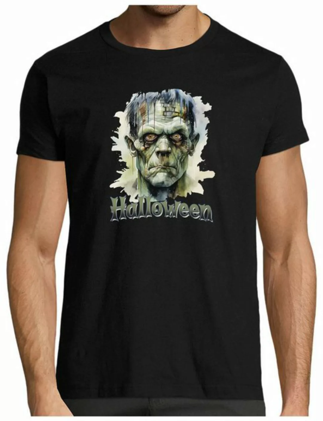 MyDesign24 T-Shirt Herren Halloween Shirt detailreiches Monsterdesign Frank günstig online kaufen