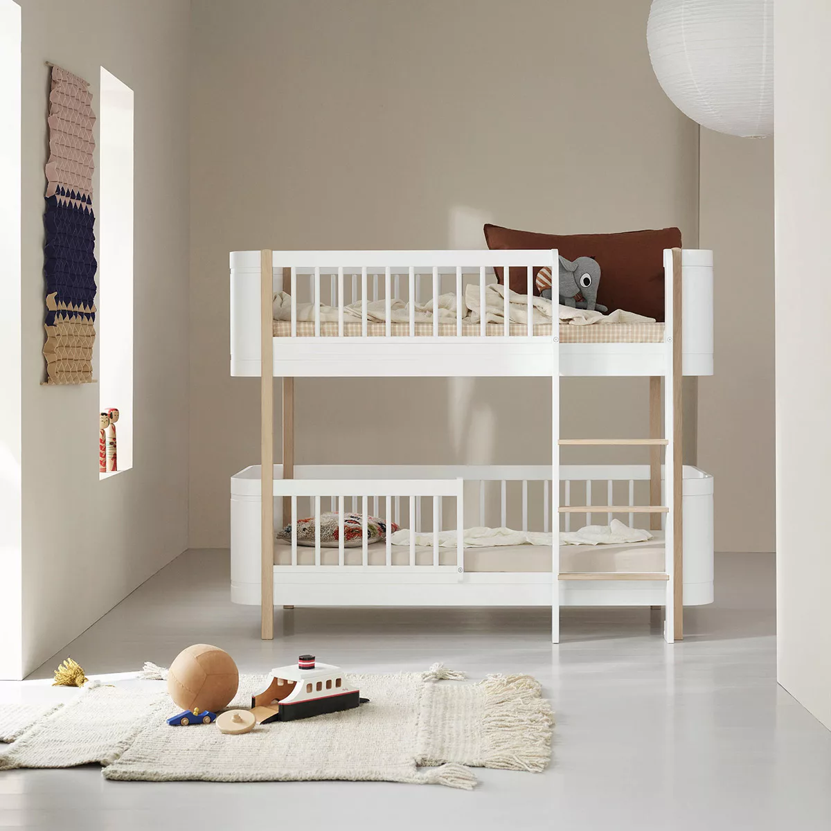 Oliver Furniture Etagenbett Wood Mini+ WeißEiche günstig online kaufen
