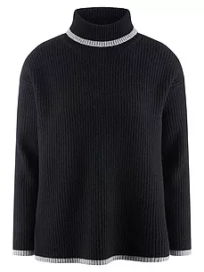 Rollkragen-Pullover include schwarz günstig online kaufen