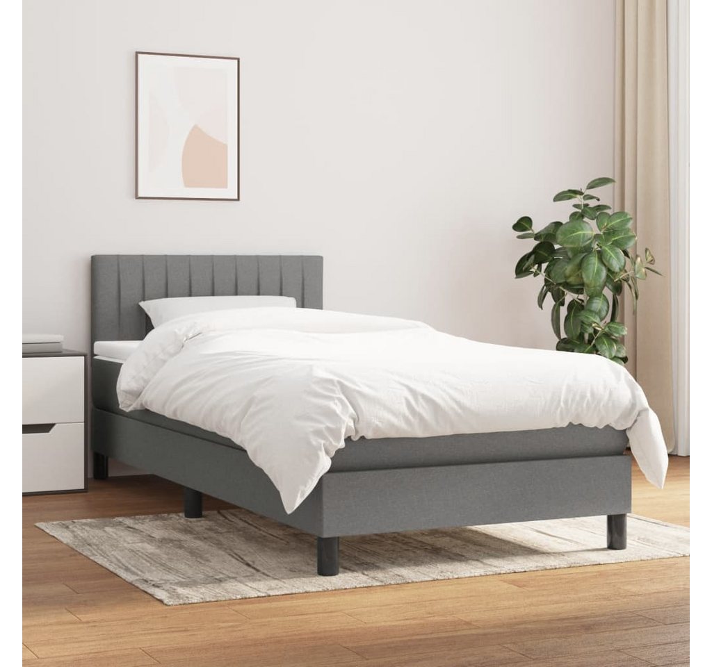 vidaXL Boxspringbett Boxspringbett mit Matratze Blau 100x200 cm Stoff Bett günstig online kaufen