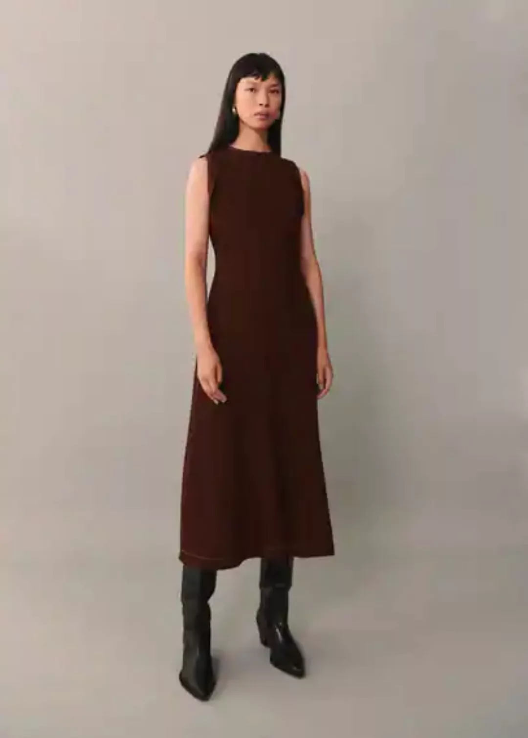 Midikleid mit Ziernähten günstig online kaufen