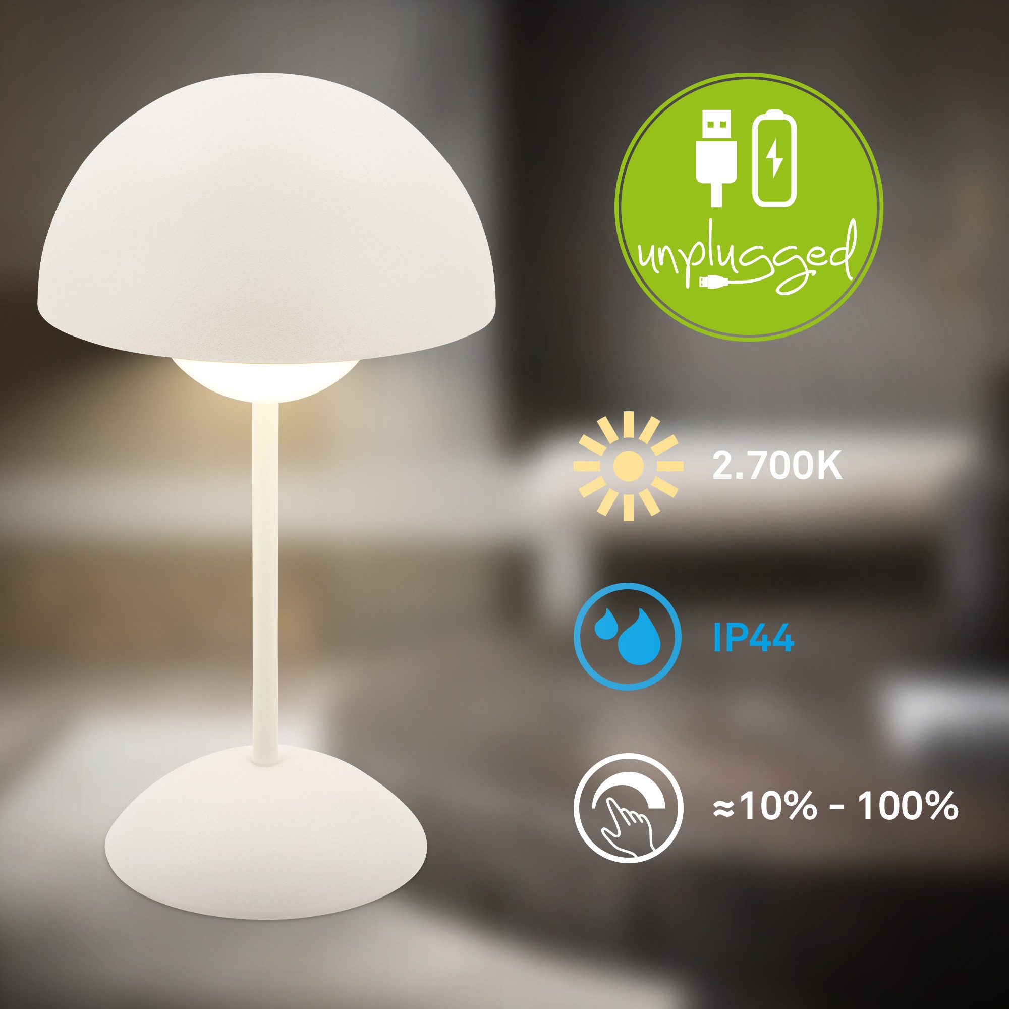 Briloner Leuchten LED Tischleuchte KUGLE Akku günstig online kaufen