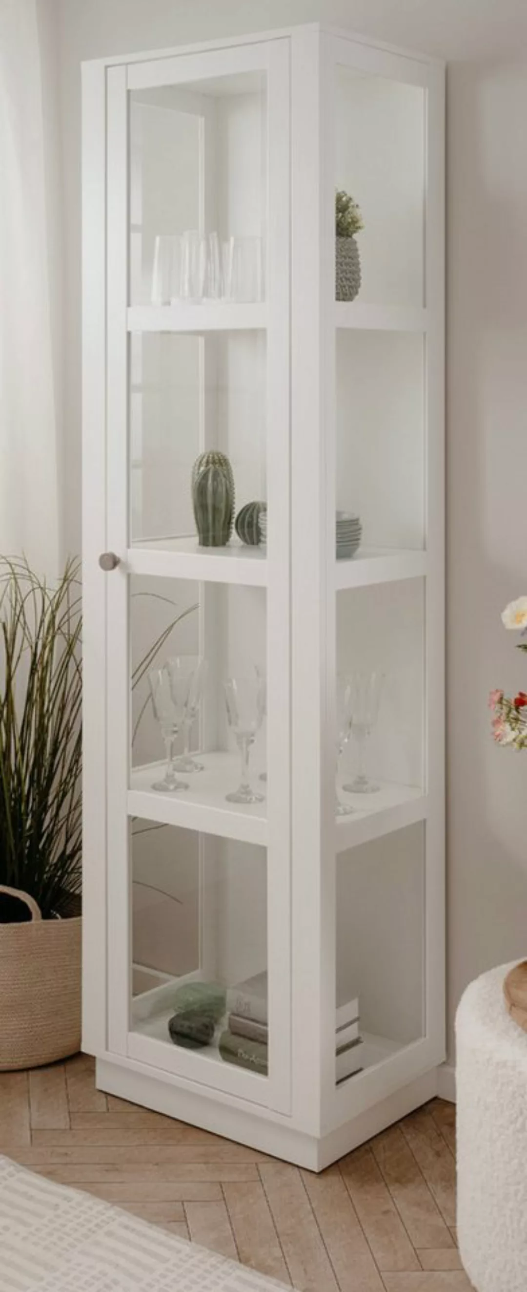 Furn.Design Glasvitrine Blanverd (Vitrine in weiß, 56 x 195 cm oder 100 x 1 günstig online kaufen