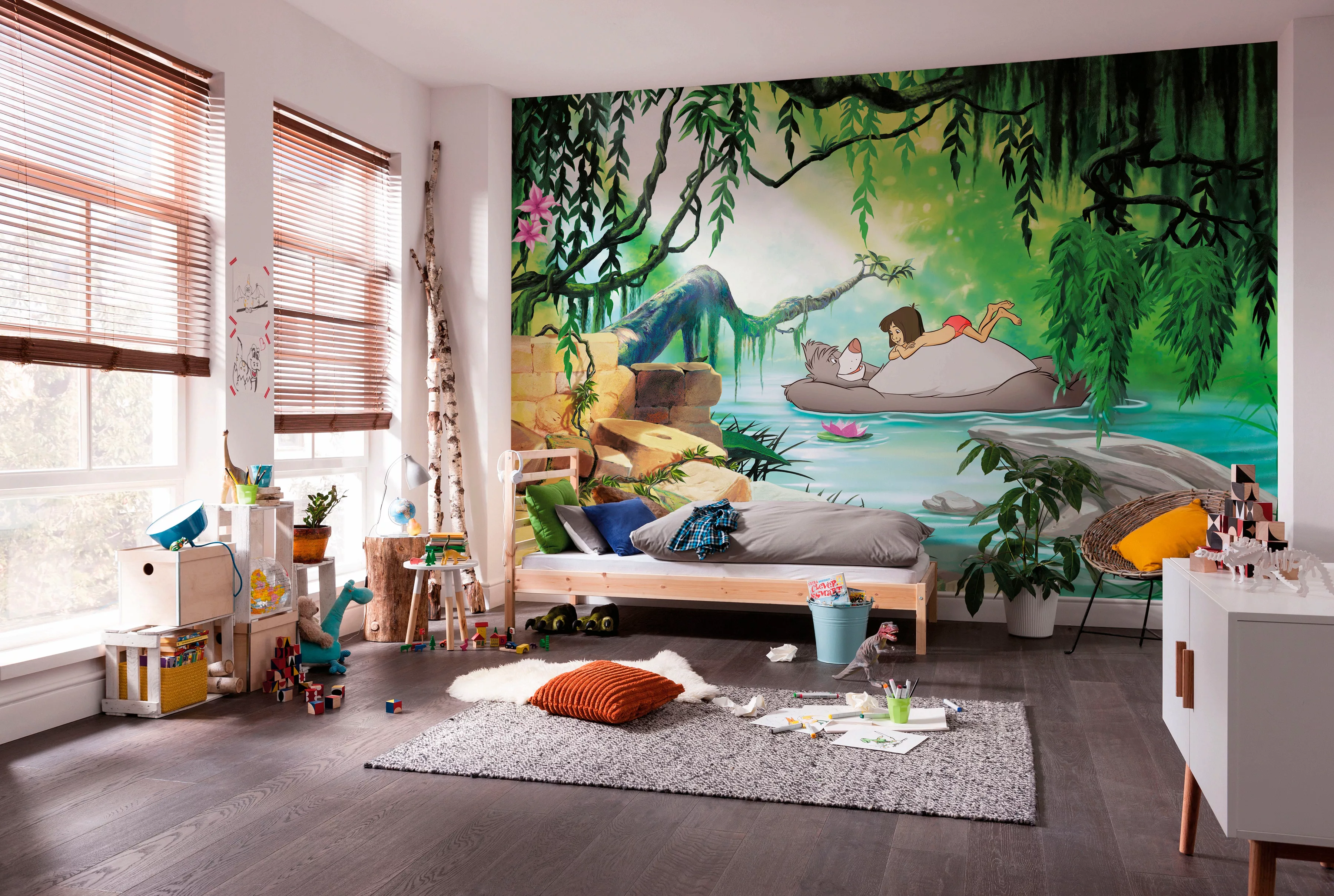 Komar Fototapete Jungle book swimming with Baloo  368 x 254 cm günstig online kaufen