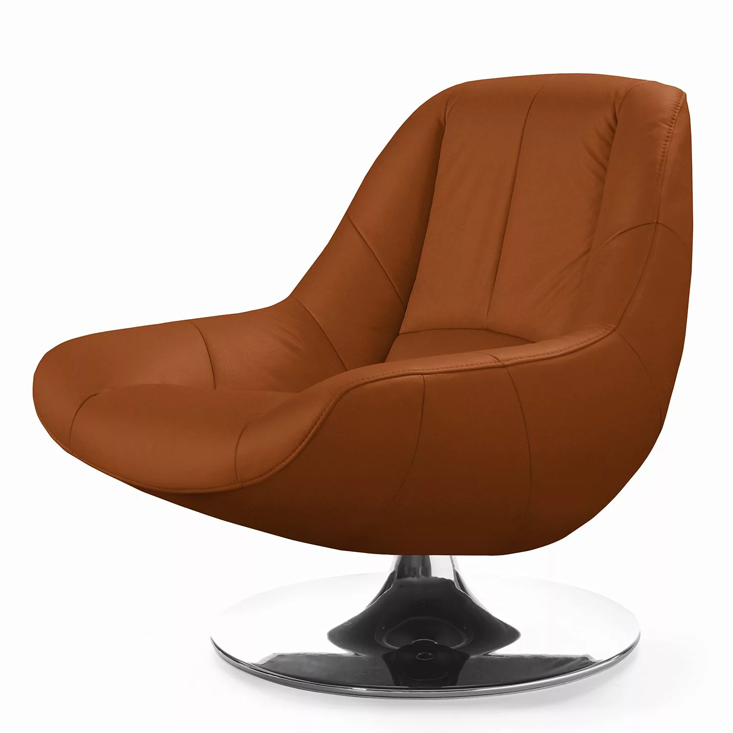 home24 loftscape Sessel Spay Dunkelbraun Echtleder 92x92x93 cm (BxHxT) günstig online kaufen