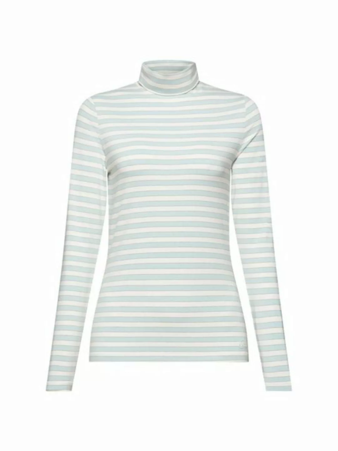 Esprit Collection Langarmshirt Gestreiftes Longsleeve mit Rollkragen (1-tlg günstig online kaufen