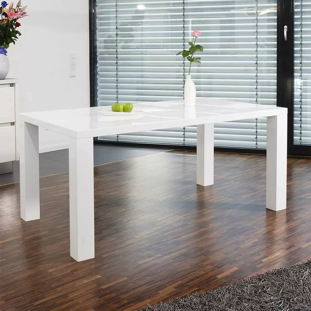 Esszimmertisch in Weiß Hochglanz modern günstig online kaufen