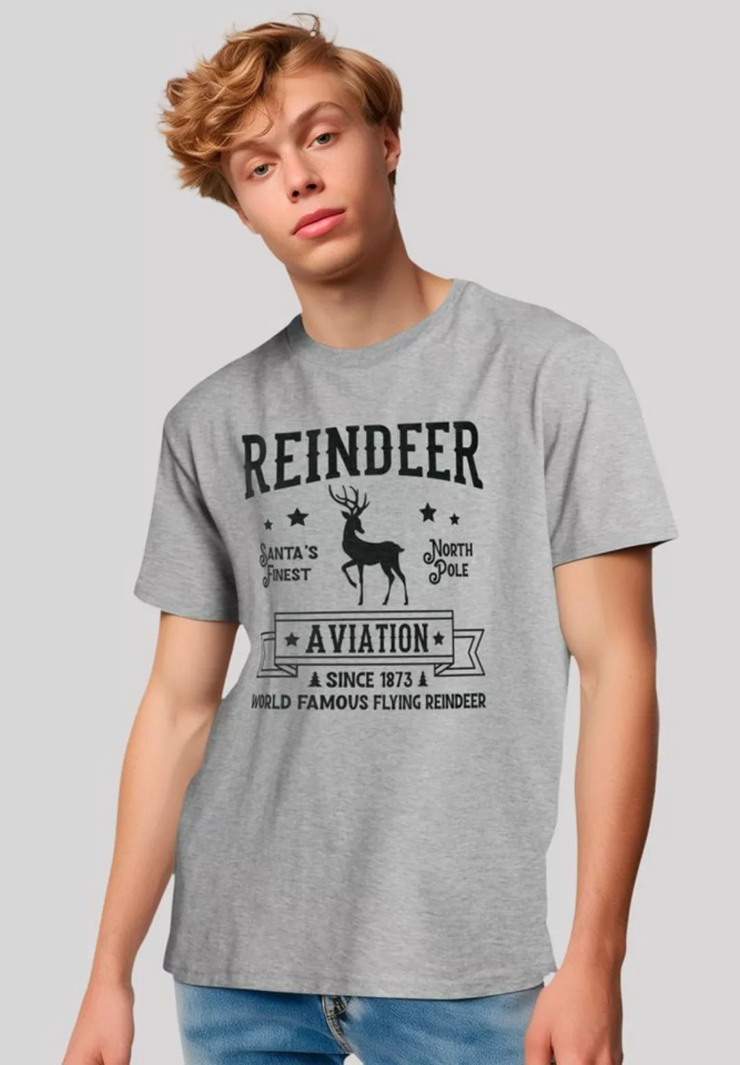 F4NT4STIC T-Shirt Reindeer Aviation Retro Weihnachts Sign Premium Qualität günstig online kaufen