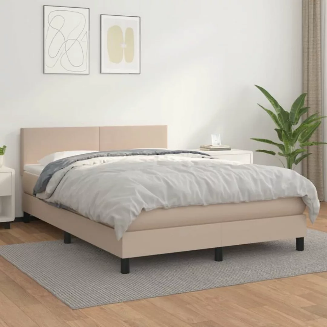 vidaXL Boxspringbett Bett Boxspringbett mit Matratze Kunstleder (140 x 200 günstig online kaufen