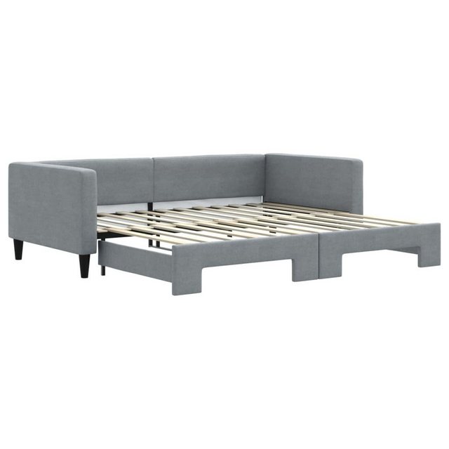 furnicato Bett Tagesbett Ausziehbar Hellgrau 100x200 cm Stoff (1-tlg) günstig online kaufen