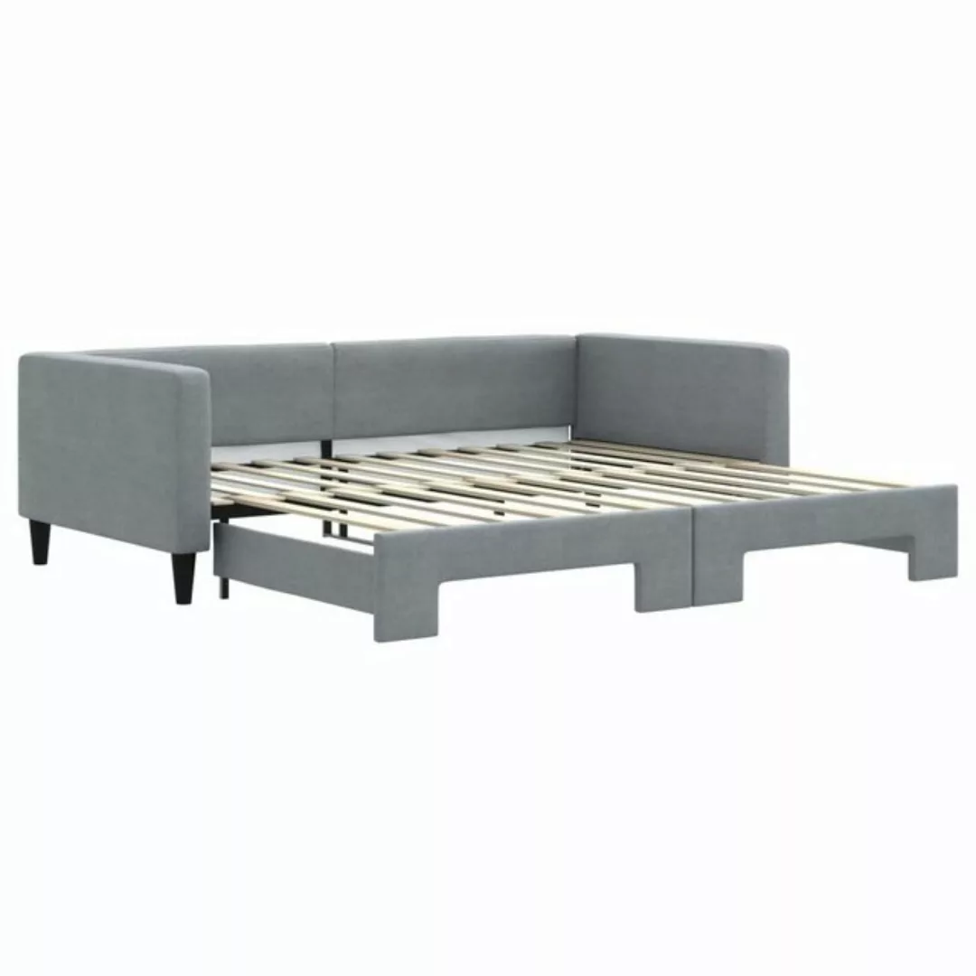 vidaXL Gästebett Gästebett Tagesbett Ausziehbar Hellgrau 100x200 cm Stoff B günstig online kaufen