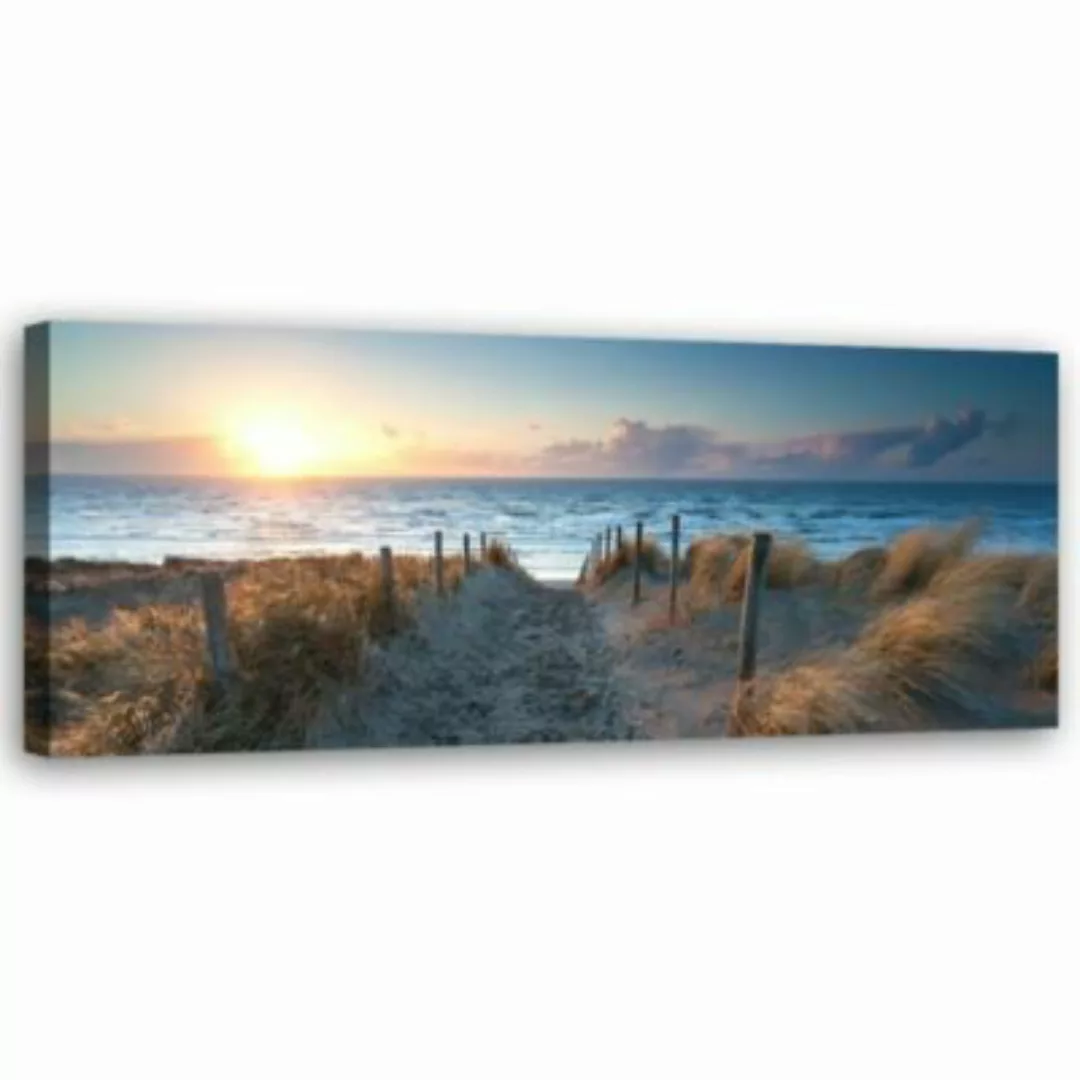FEEBY® Kunst Sonnenuntergang über dem Meer 3 Leinwandbilder bunt Gr. 25 x 7 günstig online kaufen