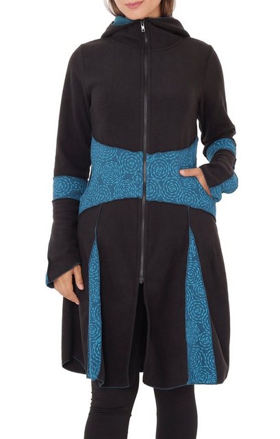 PUREWONDER Kapuzenfleecejacke Lange Jacke jk16 mit Glockenärmeln günstig online kaufen