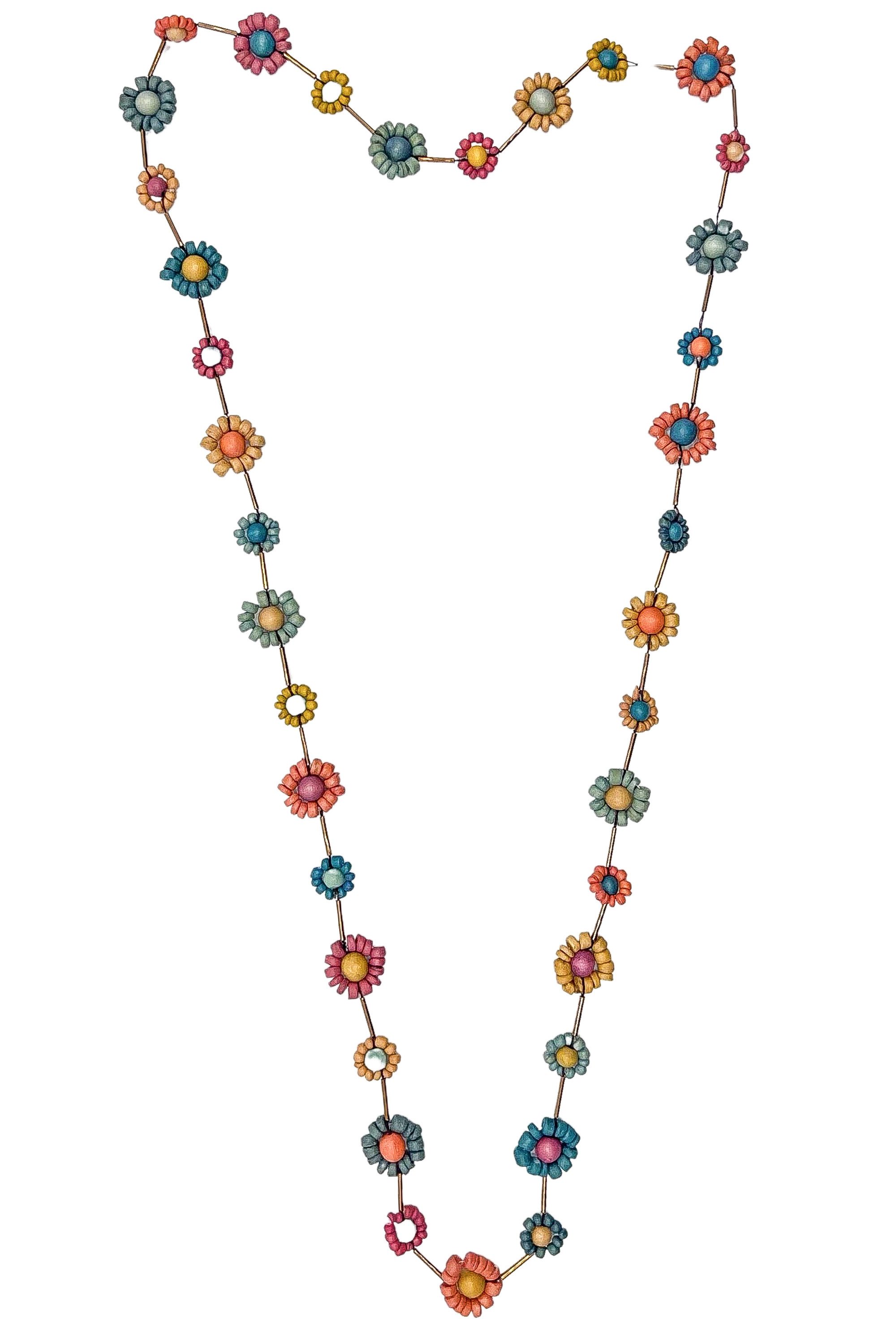 COLLEZIONE ALESSANDRO Lange Kette "Blume", Blumen, geformt aus kleinen Holz günstig online kaufen