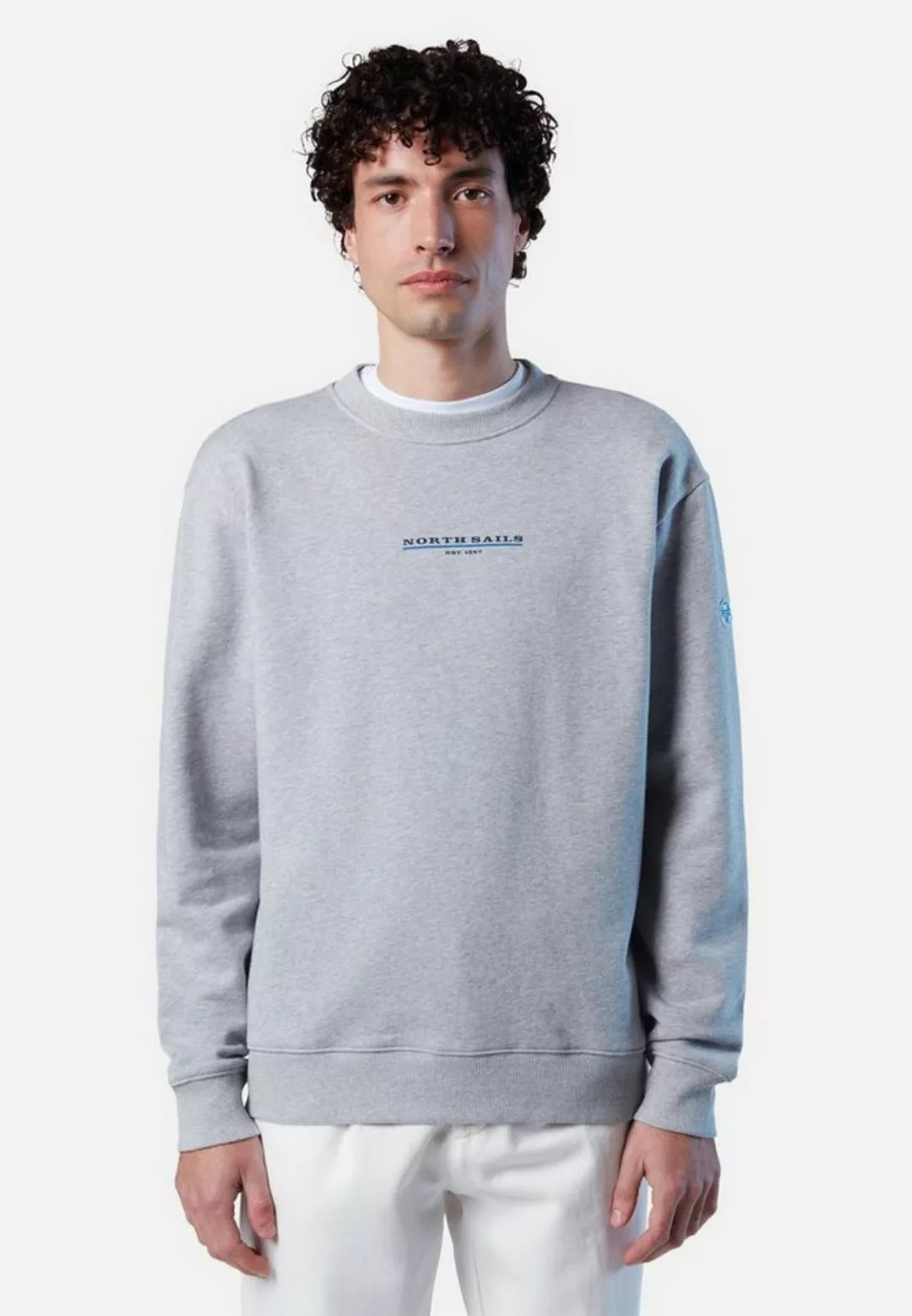 North Sails Fleecepullover Sweatshirt mit Brust-Print günstig online kaufen