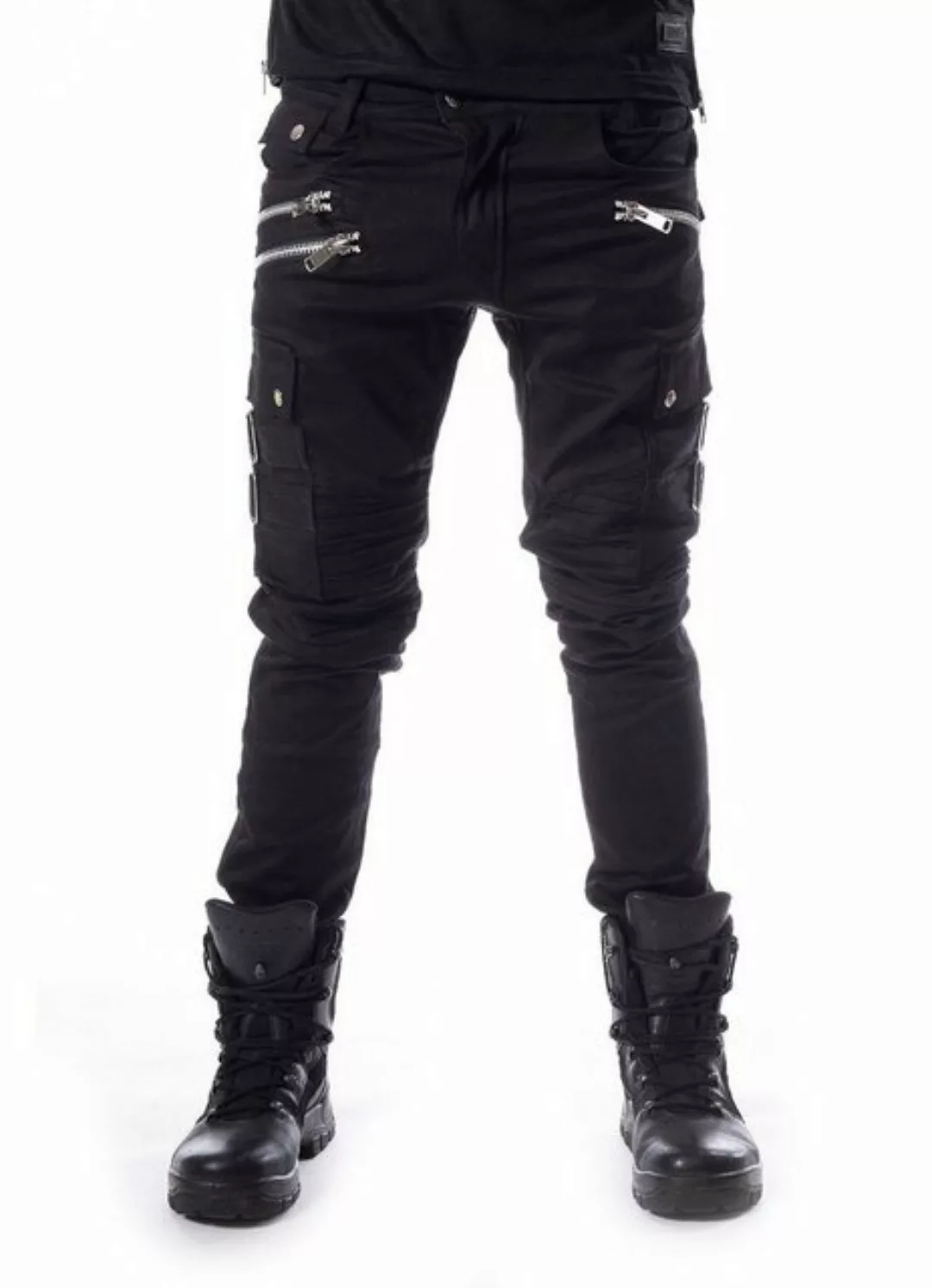 Chemical Black Stoffhose Anders Industrial Cyber Goth Trousers günstig online kaufen