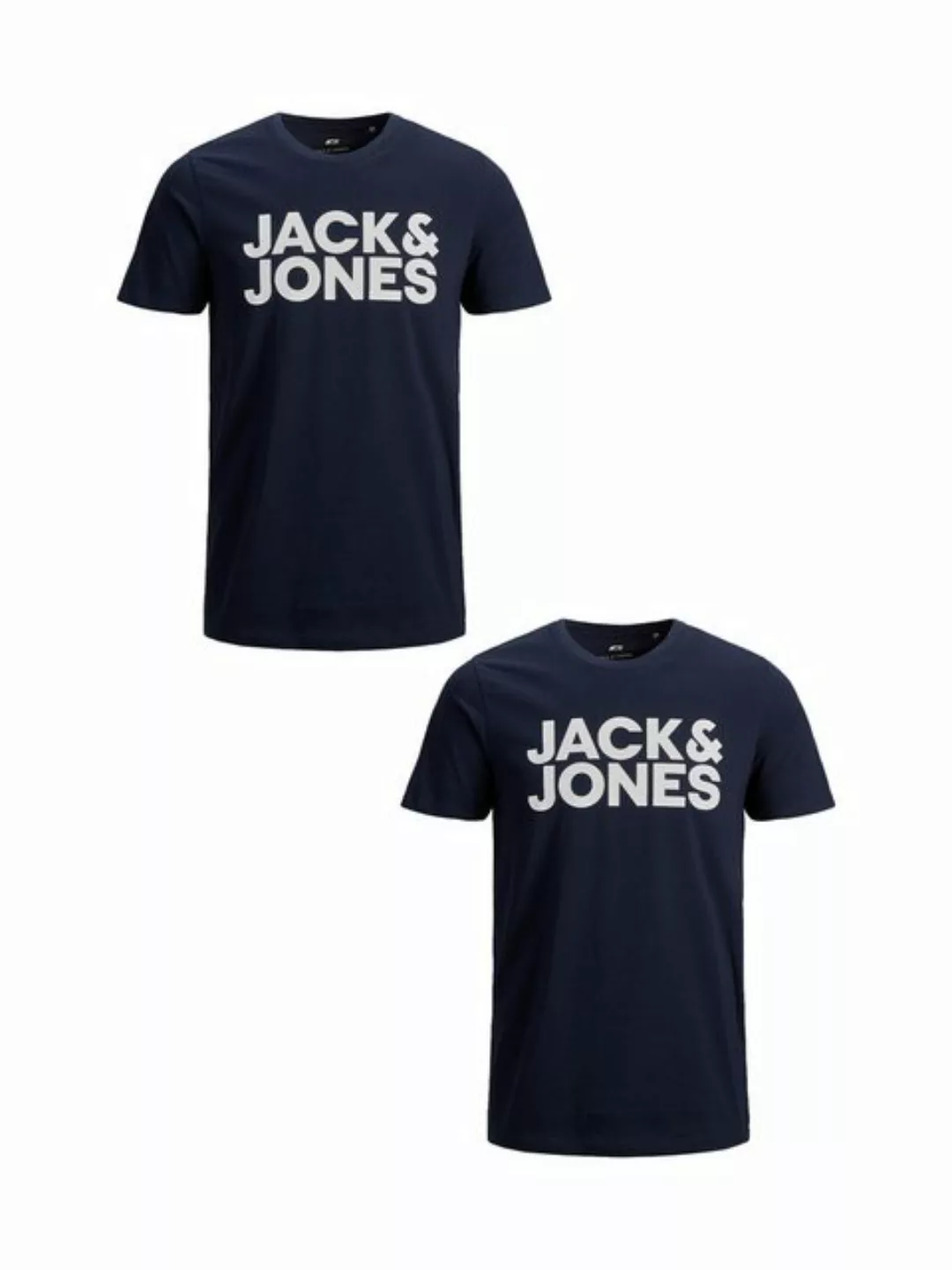 Jack & Jones T-Shirt 2er-Set Plus Size T-Shirt Logo (2-tlg) 4831 in Blau-2 günstig online kaufen