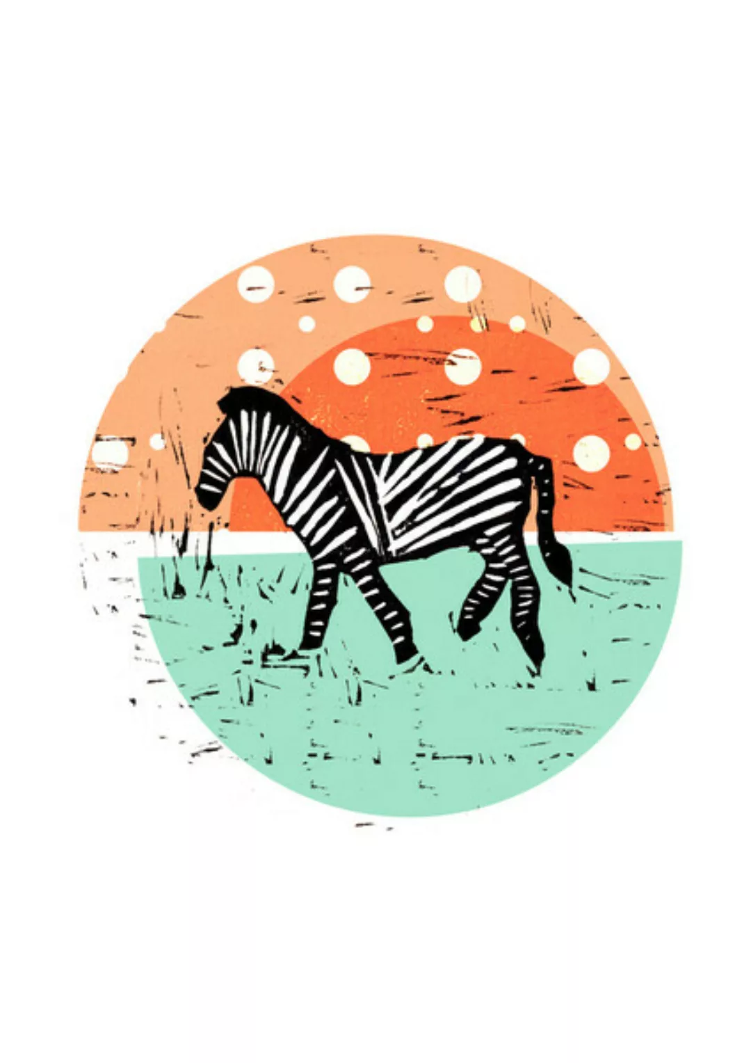 Poster / Leinwandbild - Zebra Im Sonnenuntergang günstig online kaufen