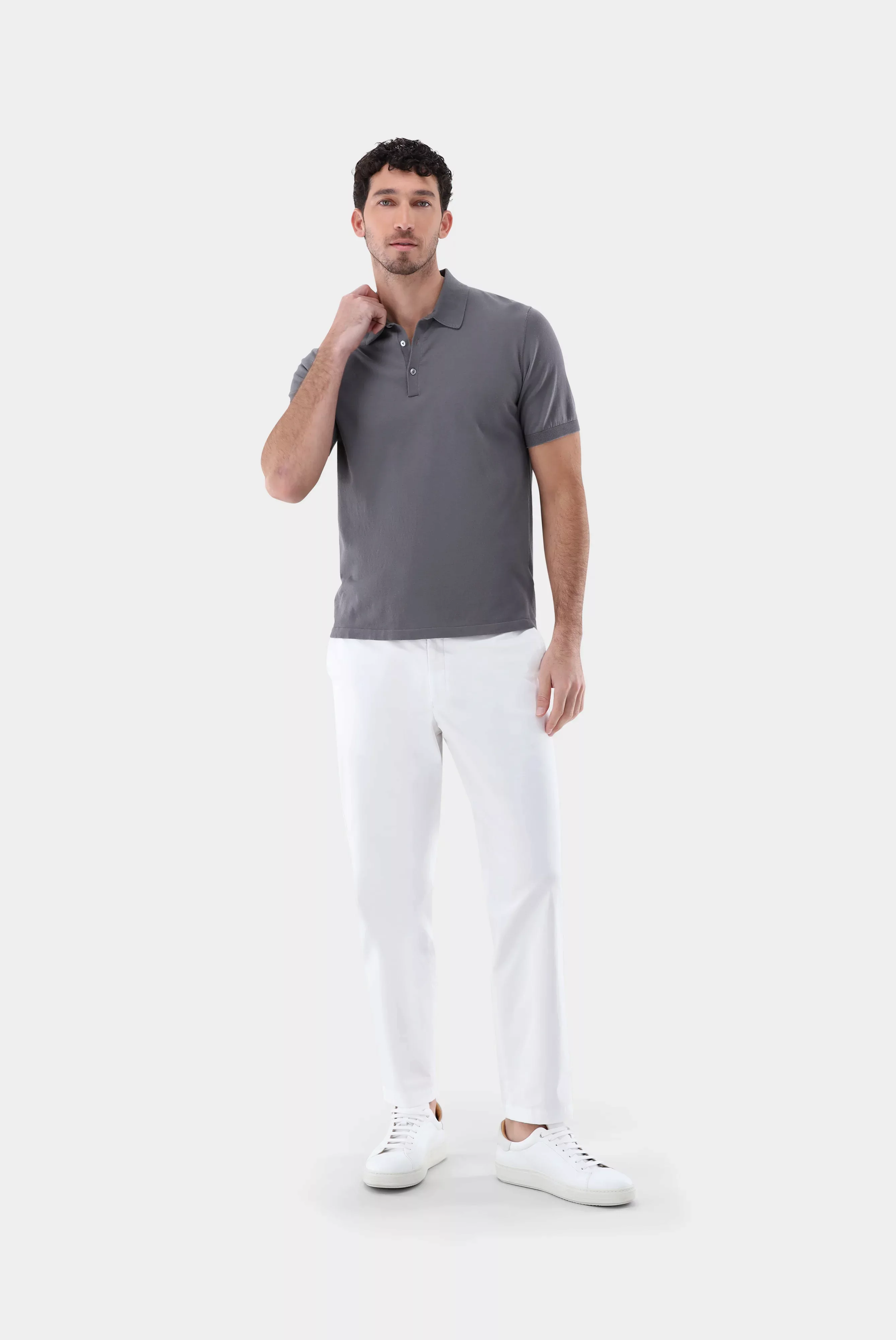 Strick Polo-Shirt aus Air Cotton günstig online kaufen