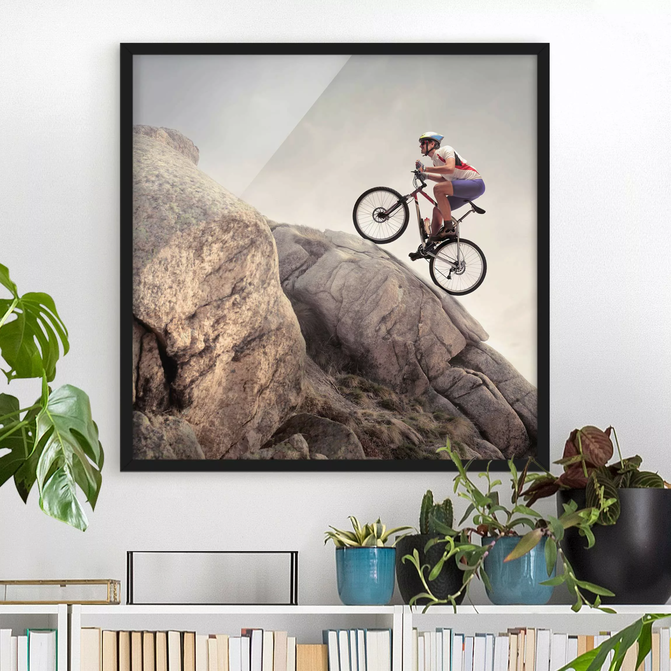 Bild mit Rahmen Portrait - Quadrat Riding up that hill günstig online kaufen