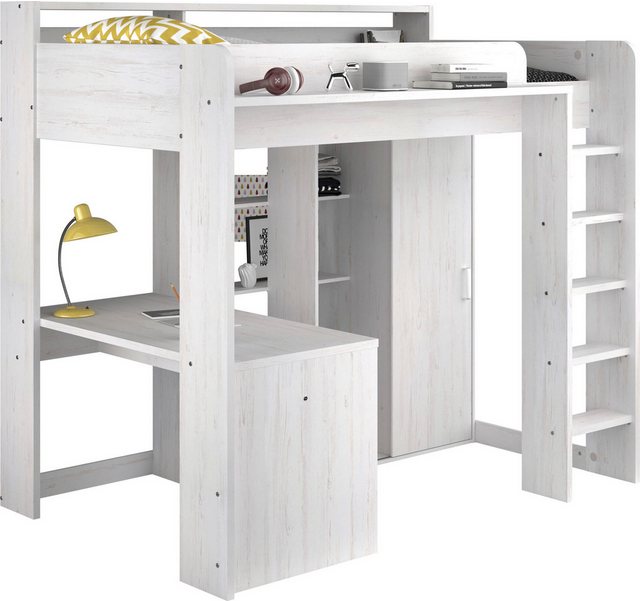 Parisot Hochbett "Higher", inkl. Schrank, Schreibtisch und Regal günstig online kaufen