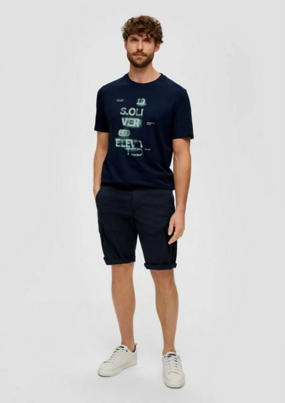 s.Oliver Bermudas Relaxed: Cargo-Bermuda mit Garment Dye Garment Dye günstig online kaufen