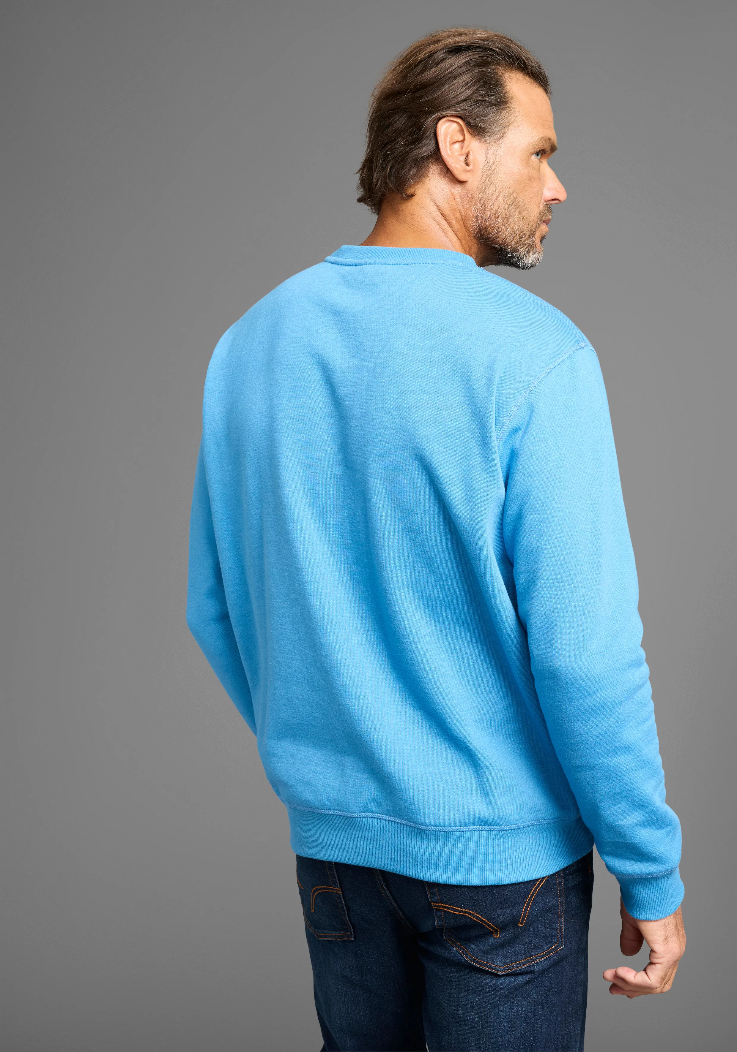 Man's World Sweatshirt Langarm, Basic-Stil, unifarben, Rundhalsausschnitt günstig online kaufen