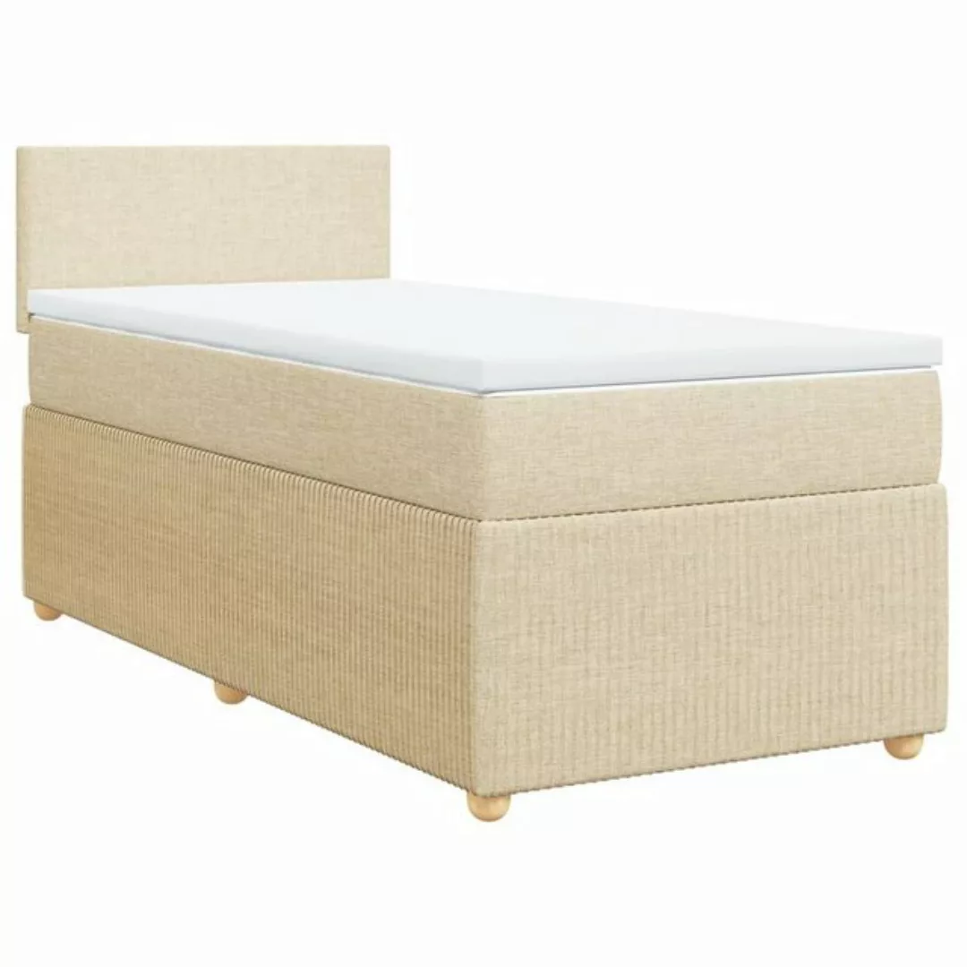 vidaXL Bett Boxspringbett mit Matratze Creme 90x200 cm Stoff günstig online kaufen