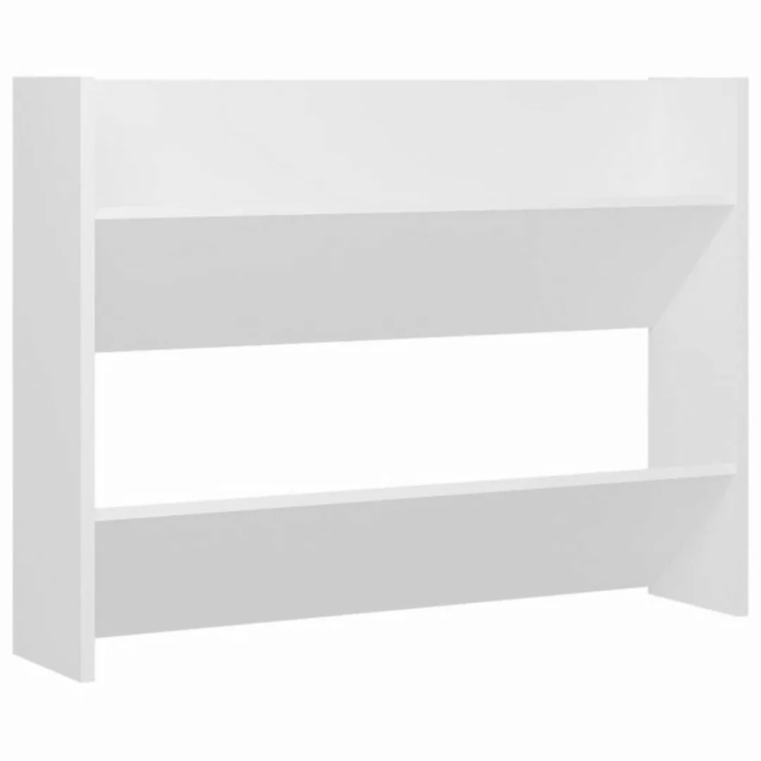 furnicato Hängeschuhschrank Wand-Schuhschrank Weiß 80x18x60 cm Holzwerkstof günstig online kaufen