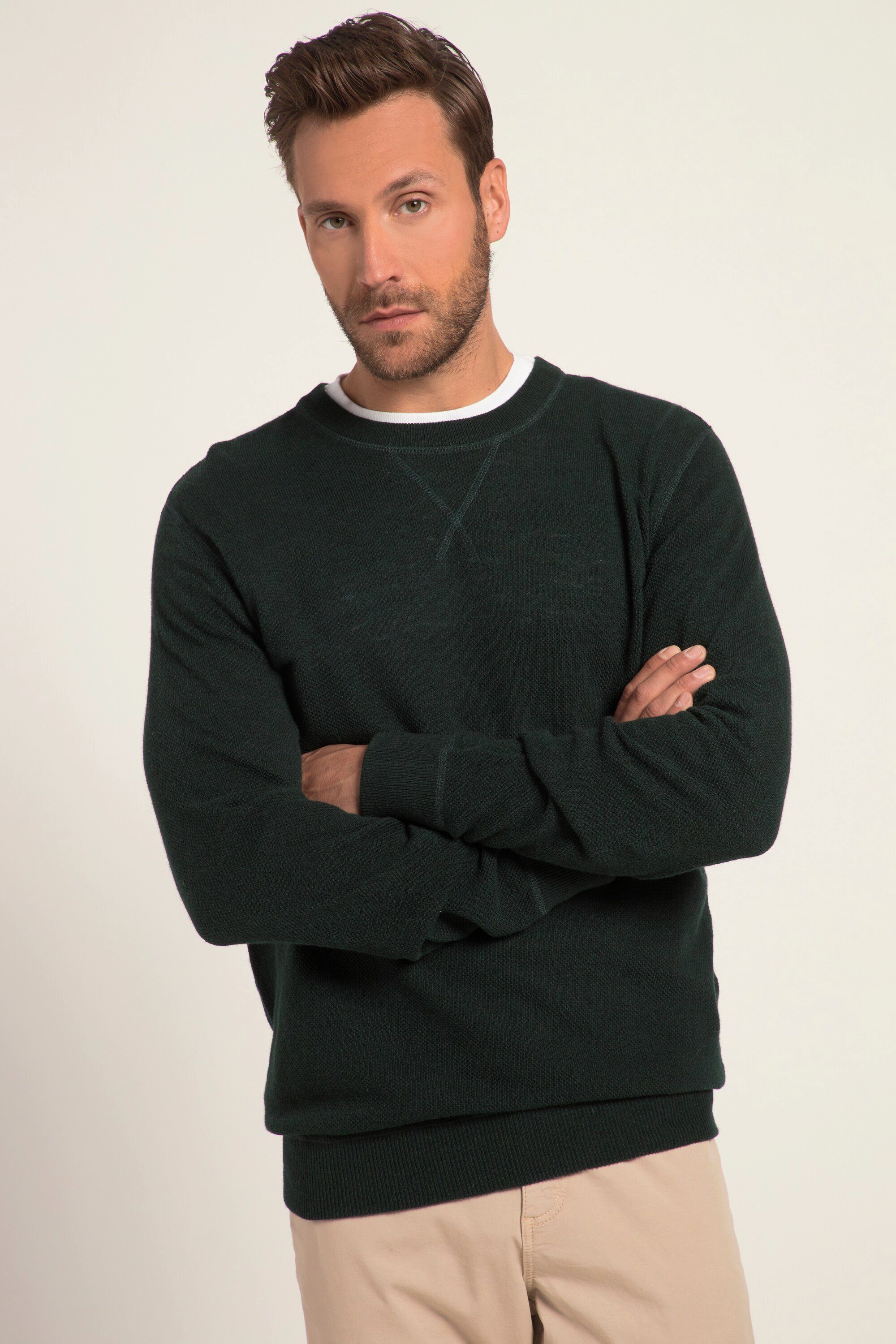 JP1880 Rundhalspullover Pullover Wollmix Rundhals mit günstig online kaufen