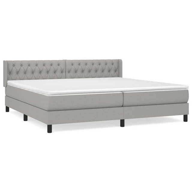 furnicato Bettgestell Boxspringbett mit Matratze Hellgrau 200x200 cm Stoff günstig online kaufen