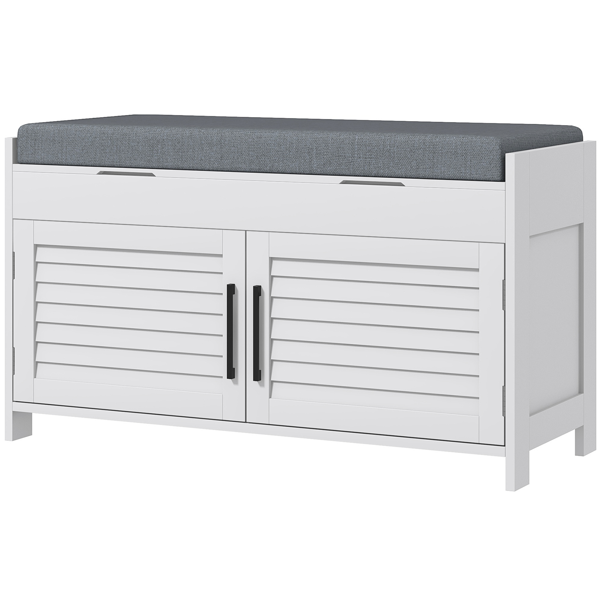 HOMCOM Schuhbankschrank mit herausnehmbarem Innenboden, MDF und Leinenstoff günstig online kaufen