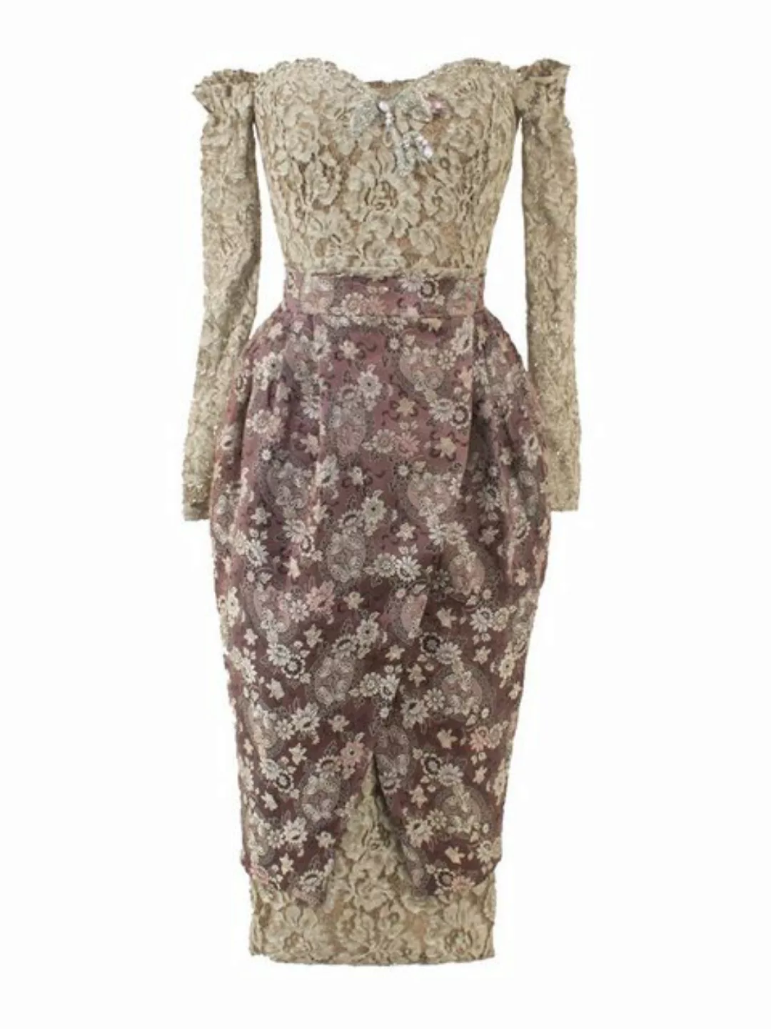 RUA & RUA Abendkleid Kleid aus Spitze Bustierkleid Midikleid Schulterfrei m günstig online kaufen