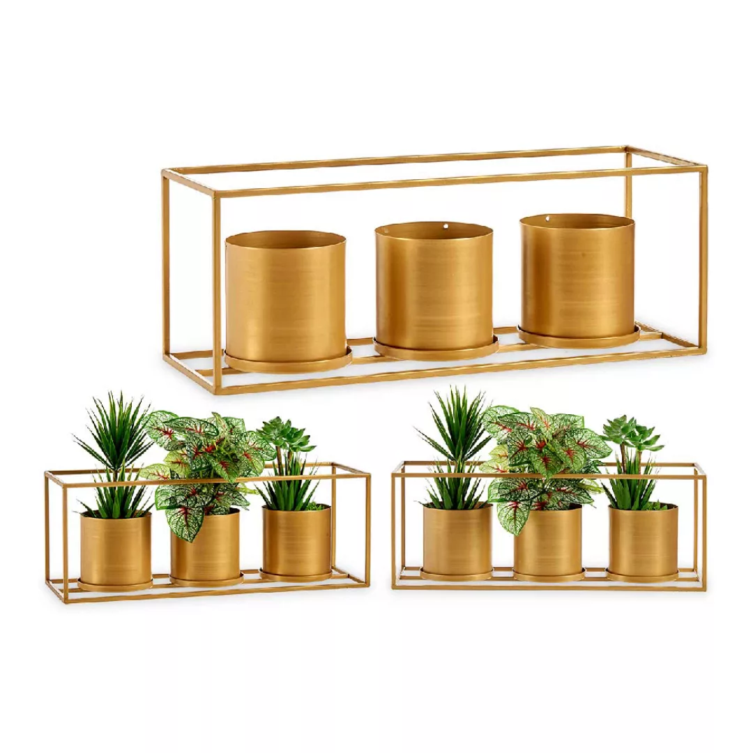 Blumentopf Golden Metall (16 X 18 X 48 Cm) günstig online kaufen