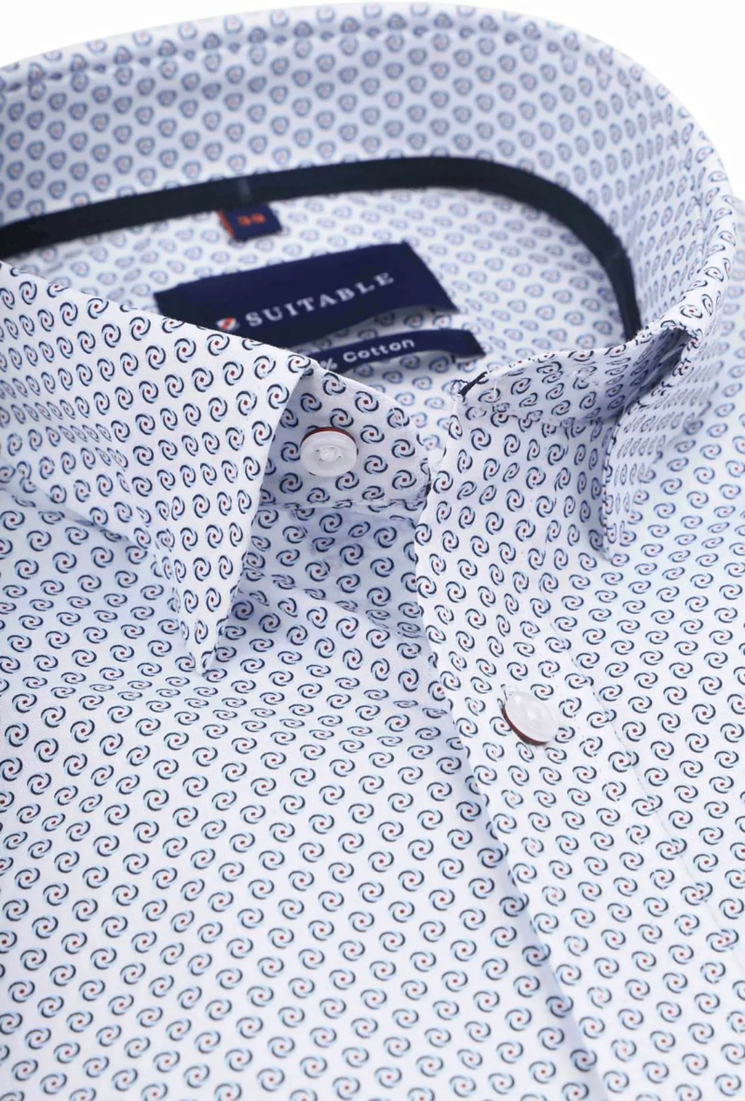 Suitable Hemd Construct Druck Blau - Größe 38 günstig online kaufen