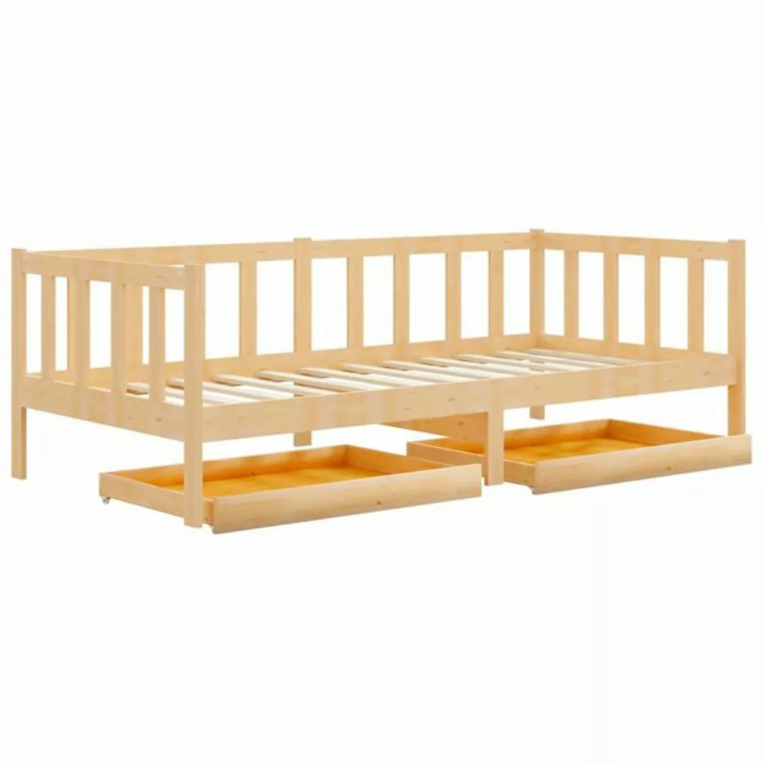 furnicato Bett Tagesbett mit Schubladen 90x200 cm Massivholz Kiefer günstig online kaufen