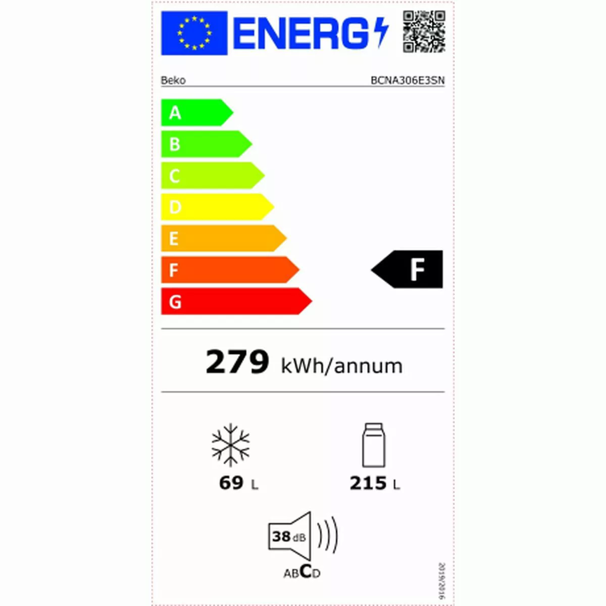 Kühl-gefrierkombination Beko Bcna306e3sn 215 L Weiß günstig online kaufen