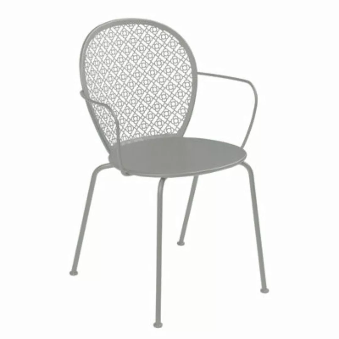 Stapelbarer Sessel Lorette metall grau / Perforiertes Metall - Fermob - günstig online kaufen