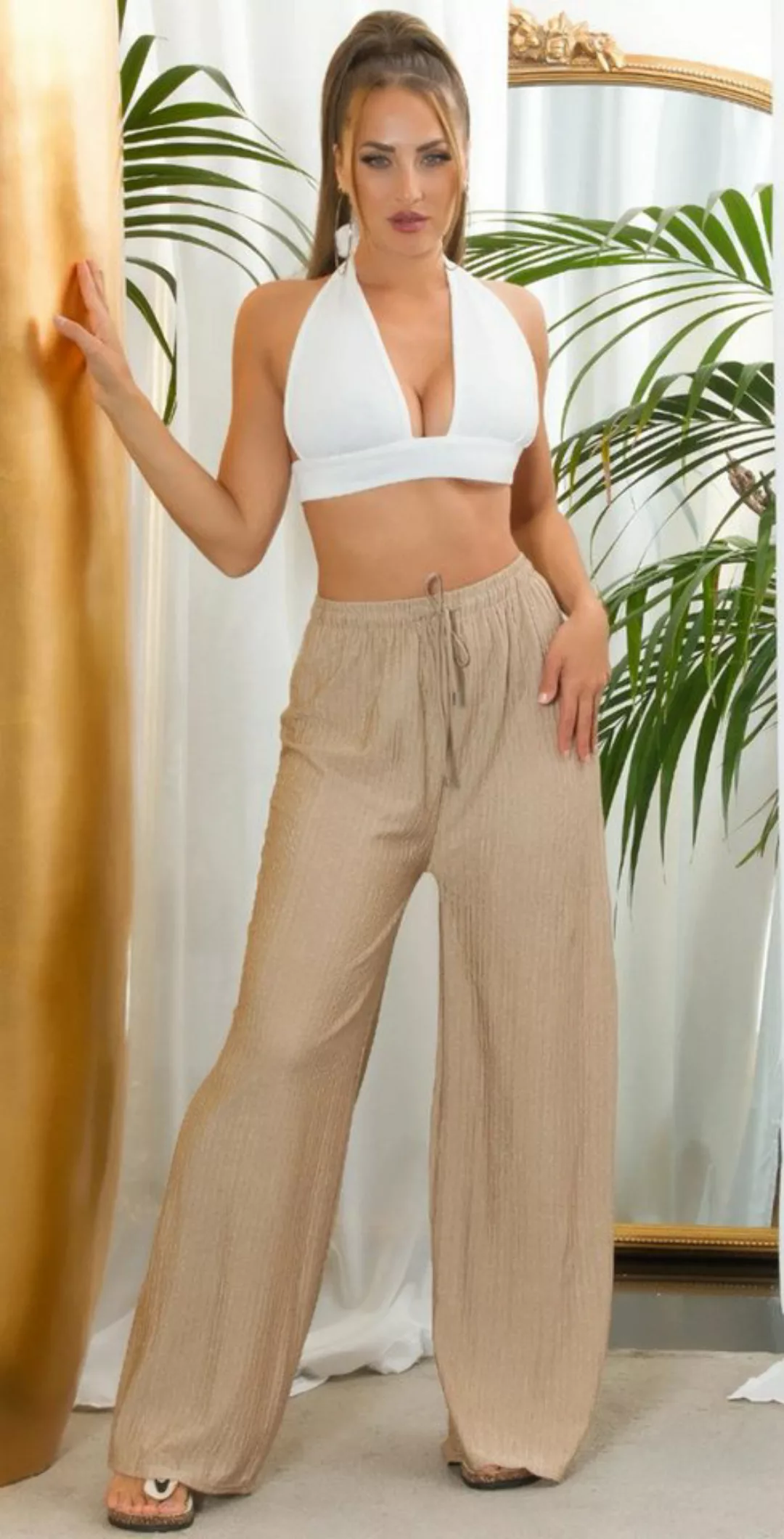 Koucla Palazzohose MUSTHAVE SOMMER HOSE DAMEN MIT WEITEM BEIN, LEICHTE SOMM günstig online kaufen